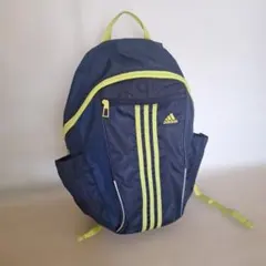 adidas ネイビー/ライム ストライプリュック