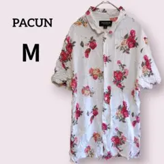 PACUN【М】花柄 半袖シャツ アロハシャツ 海外古着