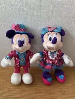 ミニー　ミッキー　ぬいぐるみバッジ