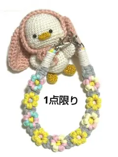 ハンドストラップ マクラメ スマホストラップ 花 キーホルダー