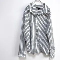 美品✨BANANA REPUBLIC ストライプ長袖シャツ 【XL】 羽織りのサムネイル