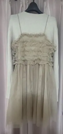 GRL フリルチュール×ニットミニワンピースセットアップ[tu1030]