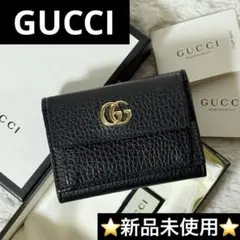 ⭐️新品未使用⭐️　GUCCI　グッチ　GGマーモント コンパクト三つ折り財布　黒