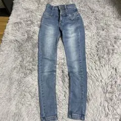 EMODA ハイウエスト スキニーデニム ライトブルー