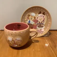 ディズニーシー限定品！ダッフィー マグカップとプレート セット　バレンタイン仕様