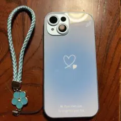 iPhone 15用 ケース 可愛い ブルー　ハート