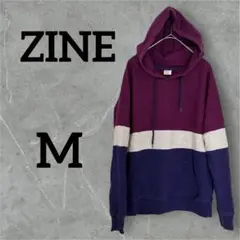 1点もの❣️ZINE パーカー Mサイズ 紫/グレー/青