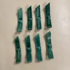 緑色 陶器製 箸置き 8個セット