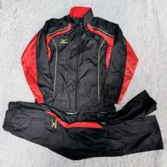 ミズノプロ ウィンドブレーカー セットアップ 上下M 黒×赤×金