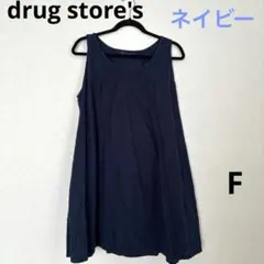 drug store's ノースリーブ ワンピース ネイビー　F