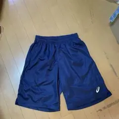 アシックス ネイビー ハーフパンツ ポリエステル