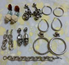 シルバーカラー他 アクセサリー8点セット ブレスレット ピアス まとめ売り