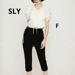 ♥️手洗可♥️【SLY】F 白 フロント,サイドシャーリング 半袖ブラウス