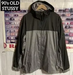 希少90s OLD STUSSYナイロンパーカージャケットフードブルゾンオールド