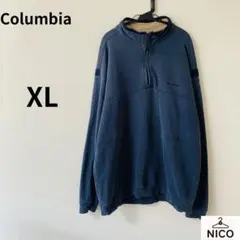 【コロンビア】ハーフジップスウェット 刺繍ロゴ ビッグサイズ XLのサムネイル