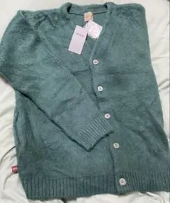 W.W.G. モヘア混紡グリーンカーディガン　F