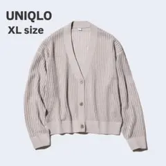 UNIQLO 大きいサイズ メッシュVネックショートカーディガン XL グレー