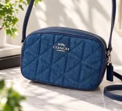 COACH デニム キルティング ショルダーバッグ