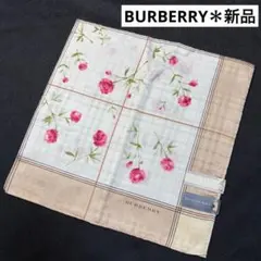 ★新品★ BURBERRY ハンカチ　スカーフ　大判　 花柄　 ㉘　バーバリー