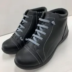 新品★レディース★24.5cm★撥水 軽量 編み上げブーツ 黒 9879