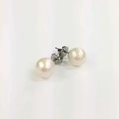一粒玉コットンパールピアス