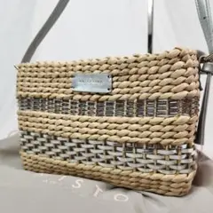 美品 アンテプリマ MISTO かごバッグ ショルダー ロゴ ストロー レザー