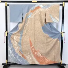 子供着物 アンティーク お宮参り 七五三 祝着 波模様に龍 CK-7368