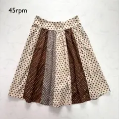 45R パッチワーク コットン フレアスカート フラワー 花柄 ドットのサムネイル