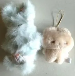 うさぎのねむちゃん＆オムツをはいてるぬいぐるみ 2つセット キーホルダー