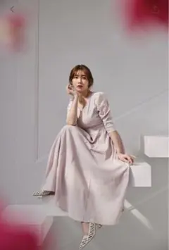 Voile Back Ribbon Long Dress