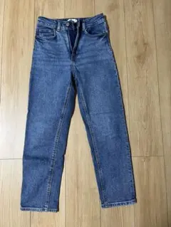 H&M スリムフィットマムハイアンクルジーンズ　デニムブルー　32