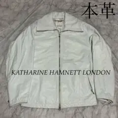 KATHARINE HAMNETT LONDON 本革 牛革 ライダース 白