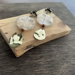 【ハンドメイド】 イヤリング 大きめ