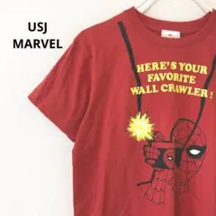 USJ MARVEL スパイダーマン プリント 半袖Tシャツ S