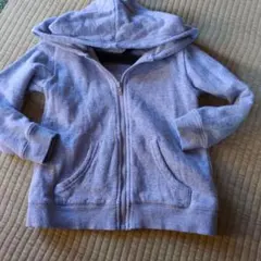 グレー フード付き ジッパートレーナー