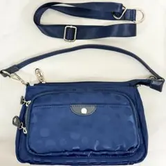 SACドット柄 ネイビー 2way ショルダーバッグ ハンドバッグのサムネイル