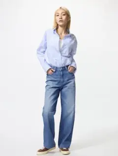 ユニクロ　ワイドストレートジーンズ　レディース　デニム　ジーンズ　ボトムス