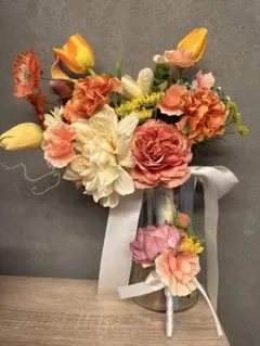 ウェディング　前撮り　フラワーブーケ&ブートニア