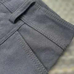 MICHEL KLEIN 黒 ステッチ スリムフィット ストレッチ パンツ 38