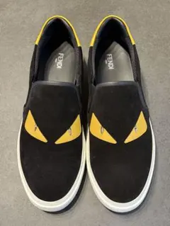 FENDI スエード スリッポン 黒/黄色