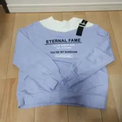 オフショルダー トレーナー ラベンダー