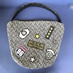 クールカレアン 2way バッグ　ワッペン付き ヘリンボーン トートバッグ