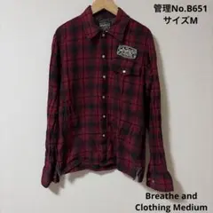 メンズ　チェックシャツ Breathe and Clothing Medium