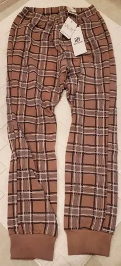 デビロック チェック モカ 裾リブ ズボン パンツ 130