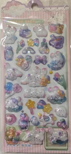 うさぎ×シマエナガ♡ボンボンドロップシール風