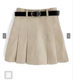 ベルトインパン裏地付きプリーツミニスカート［gn85］