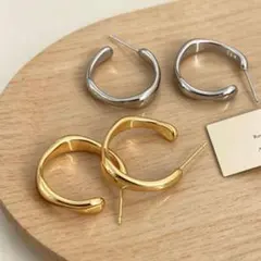 シルバー フープ ピアス シンプル