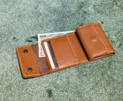 三つ折り財布/コンパクト財布/本革/牛革/レザークラフト