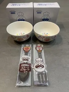 アンパンマン ボウル 2個セット スプーン・フォーク付き　ガスト特典