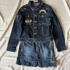 DAISY LOVERSまとめ売りデニムセットアップ女の子150ギャル刺繍レアのサムネイル